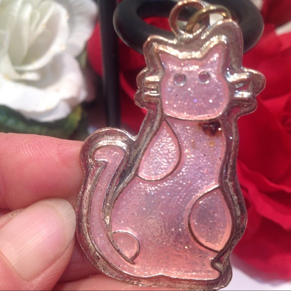 Keychain Cat Pink Glitter - Picture 8 of 8